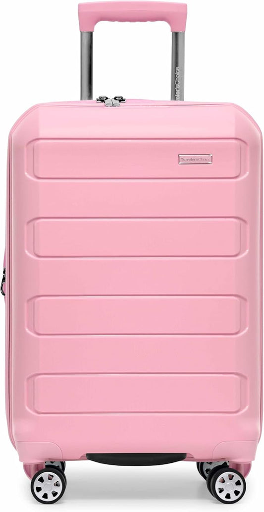 Traveler's Choice Pagosa Indestructible Hardshell Expandable Spinner Luggage, Pink, 2-Piece Set (22/26)