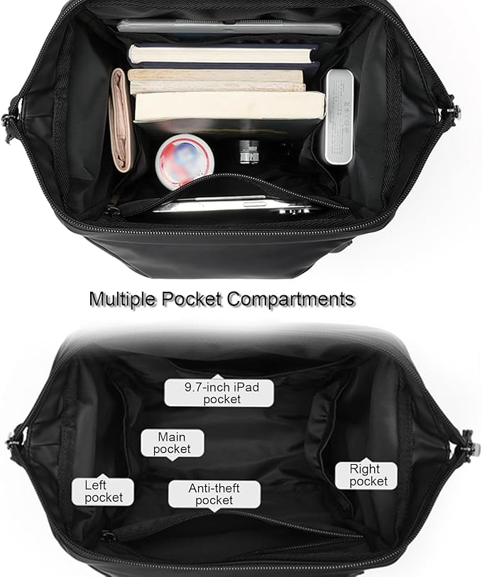 Mens Crossbody Bag,Black Sling Crossbody Backpack Shoulder Bag for Men Women PU Watrtproof Sling Backpack Cycling