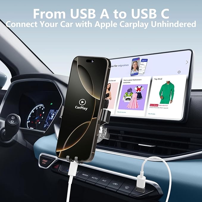 [Apple MFi Certified] USB to USB C Adapter, Stuffcool 6Pack Type C Female to USB A Male OTG Car Charger Cable Carplay Digital Converter for iPhone 17 17 Pro 16 15 14 13 12 11, Galaxy, Pixel, Headphone