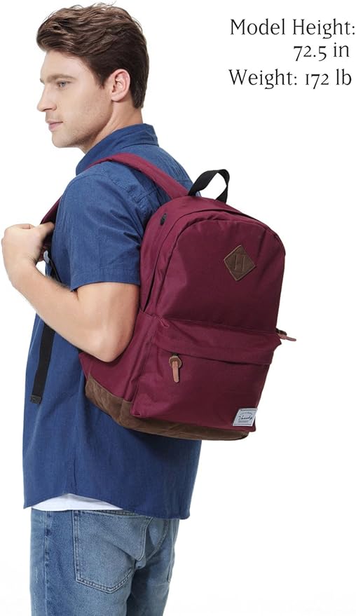 Backpack for Men Women,VASCHY Classic Water-resistant Lightweight Travel School Backpack Casual Daypack