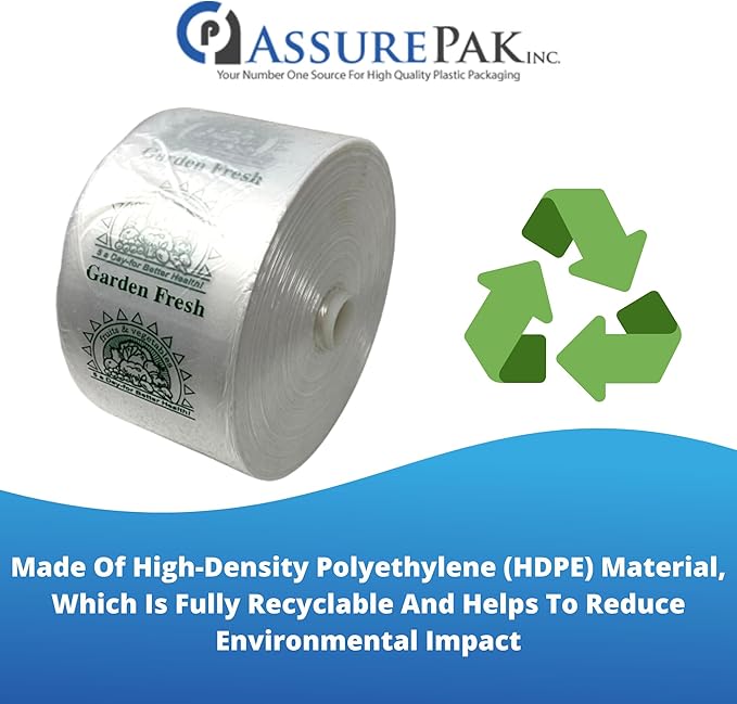 Clear Produce Bags Roll - 750 Bags - 15"x20" – for Grocery, Small Business, Reusable Produce Use, Food & Storage Needs, Garden Fresh, Narrow Profile, Kitchen Use