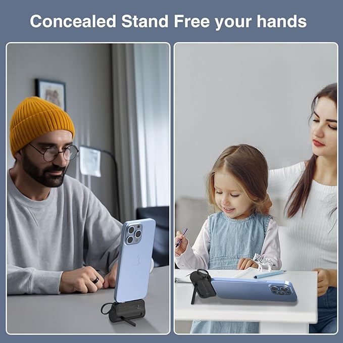 Mini Power Bank Portable Charger with Built-in Lightning&USB-C Connector, Compact Battery Pack Travel Portable Phone Charger Compatible with iPhone 16/16 Pro Max/15/14/13/12/11/XR Android Phones etc