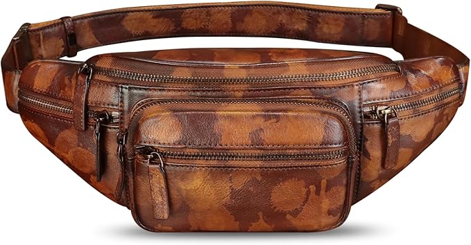 Genuine Leather Fanny Pack for Women and Men Vintage Handmade Leather Waist Bag Sling Bag Backpack Purse Crossbody Bags (Multicolor)