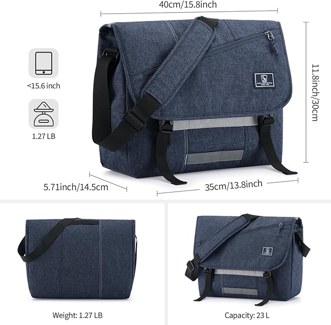 OIWAS Messenger Bag for Men, 15.6 Inch Laptop Crossbody Bags Women Casual Satchel Shoulder Bag College Travel Office Briefcase