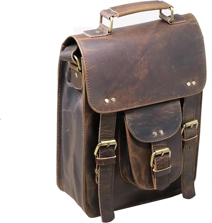 jaald Genuine Leather Messenger Bag Vintage Laptop Crossbody Bag Satchel Man Purse Shoulder Bag for man woman office bag