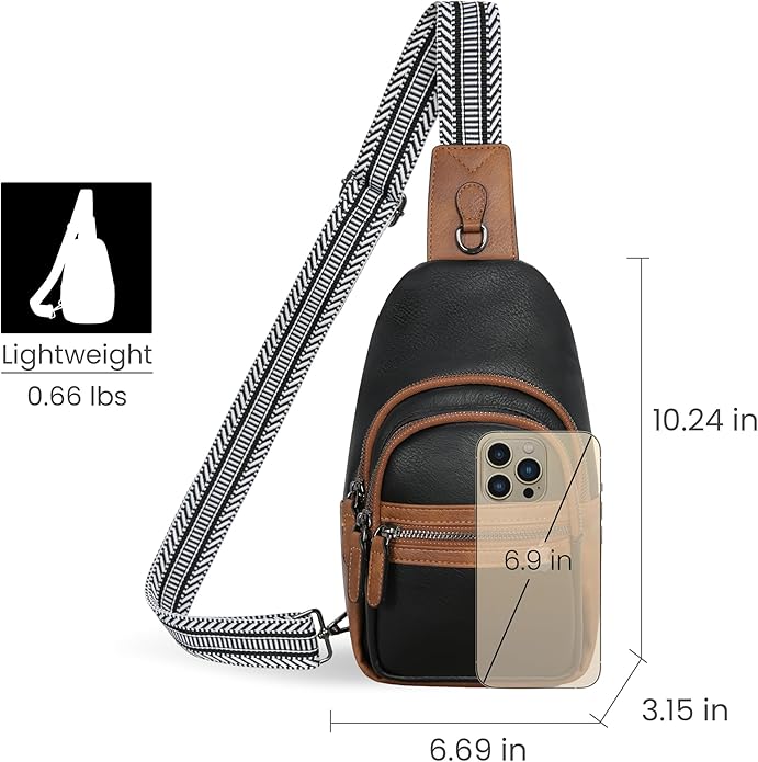 HESHE Sling Bag for Women Anti Theft Small Crossbody Bags Faux Leather Fanny Pack RFID Blocking Cross Body Purse for Travel