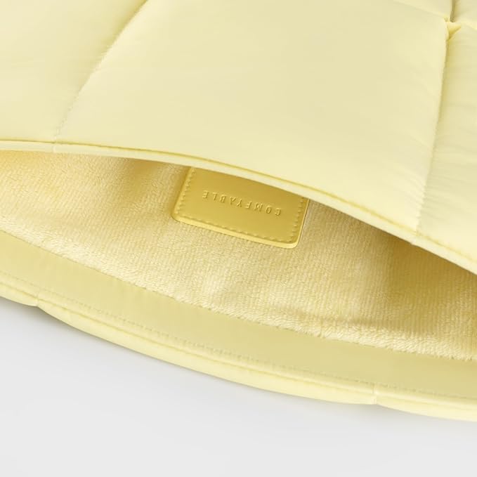 Comfyable Puffy Laptop Sleeve 15 Inch 16 Inch, Quilted Puffer Laptop Carrying Case, Pillow Pouch Compatible for MacBook Air 15 in M4 2025 & MacBook Pro 16 in M4 2024, Butter Yellow
