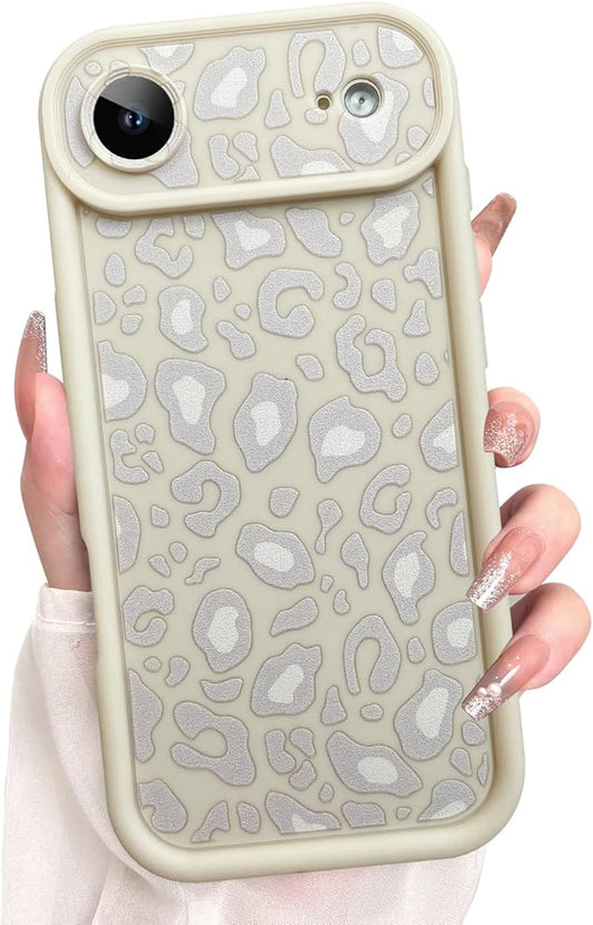 KANGHAR Case Compatible with iPhone Air Leopard Printed Pattern Cute Cheetah Phone Case Soft TPU Shockproof Protective Cover Designed for iPhone Air 6.5 Inch Beige with Gray Prints