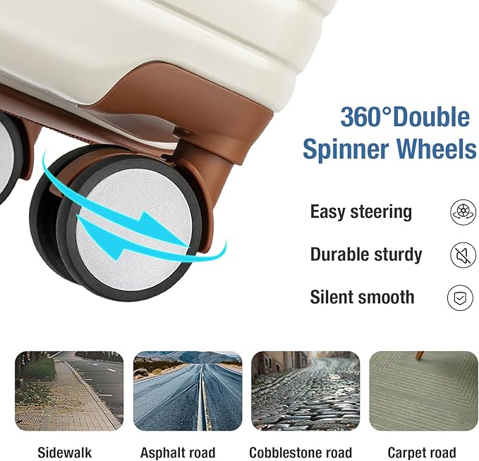 KYME Carry On Luggage 22x14x9 Airline Approved with TSA Lock Hard Shell Carry On Suitcase Lightweight Suitcases with Wheels Small Luggage for Men Women,Carry-On 20 Inch,Beige