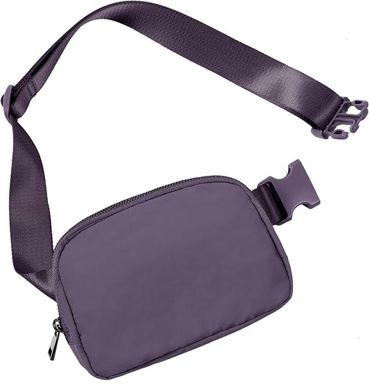 ODODOS Unisex Mini Belt Bag with Adjustable Strap Small Fanny Pack for Workout Running Traveling Hiking, Navy Cosmos