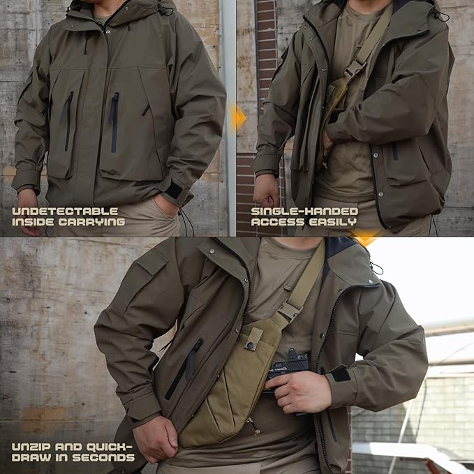 WYNEX Tactical Crossbody Sling Bag,Concealed Carry Bag for Men Women,Anti Theft Crossbody Bags, CCW Bags EDC Carry