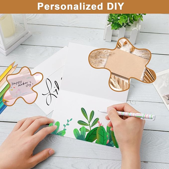 100 Packs Blank White Note Cards and Envelopes 4 x 6 Heavyweight Folded Cardstock and A4 Envelopes Printable Self Seal for Christmas DIY Greeting Cards, Wedding Invitations, Thanksgiving Card