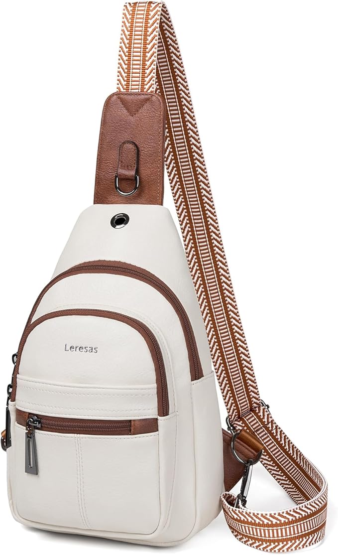 Sling Bag for Women Crossbody Purse Leather Crossbody Bag Fanny Pack Chest Pack for Travel Everyday Vacation