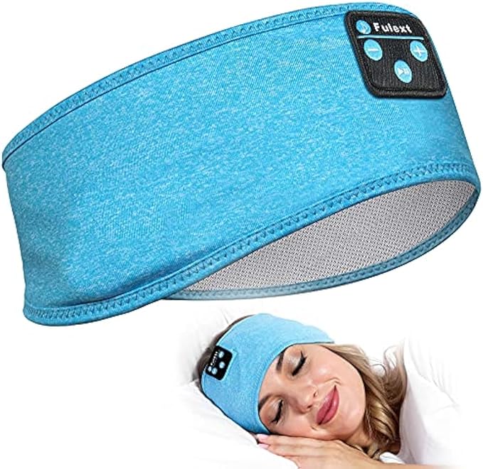 Sleep Headphones Bluetooth Headband, Perytong Upgrage Soft Sleeping Wireless Music Sport Headbands, Long Time Play Sleeping Headsets with Built in Speakers
