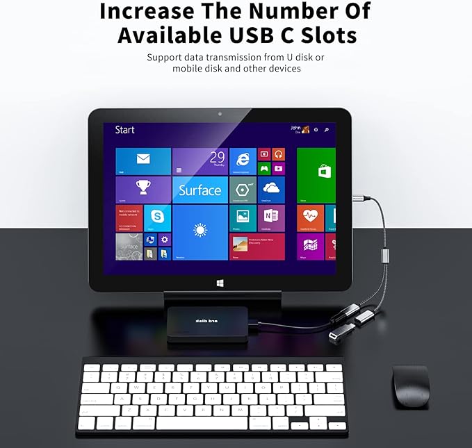 MOGOOD USB C to Dual USB C Female Adapter, 2 Ports, Not for Monitor and Charging, Incredibly Durable, Super Fit, 5V/0.9A Power Output