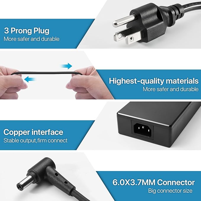 180W Zephyrus Charger Fit for Asus Rog Zephyrus G14(2022 2023) G15 G531GT GA401 GA401I GA401IU GA502 GA502D GA502DU GU502 ADP-180TB H Gaming Laptop