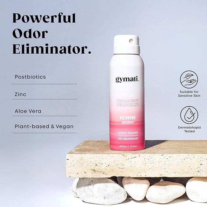 Fitness Deodorant Spray - Men & Women - Aluminum-Free - All Day Odor Protection - Built For Sweat - Air-Powered - Vegan & Plant-Based - Made in USA - Unisex + Femme -3.4oz Travel Size -2 Pack