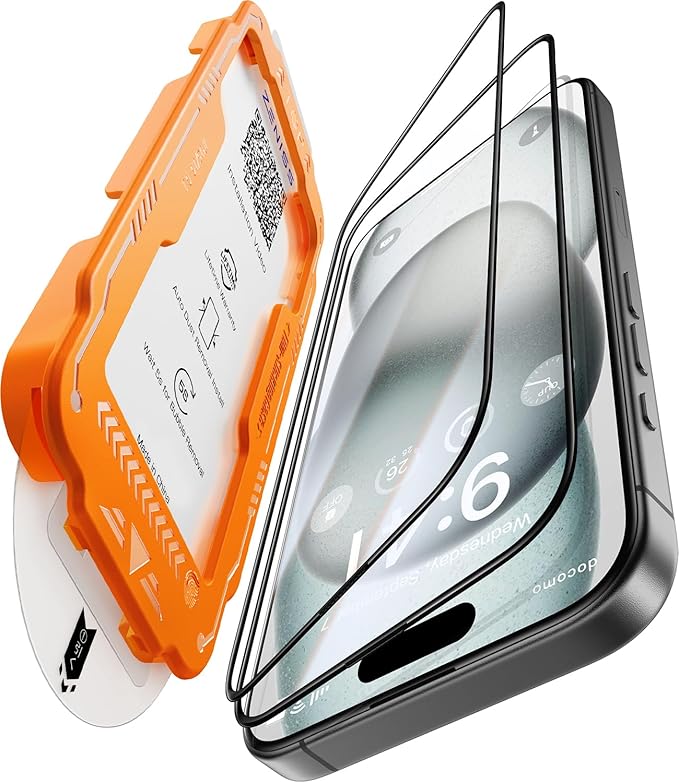 NeverBreak 9H+ Hardness for iPhone 15 Plus Screen Protector 12FT Military Grade Protection (Scratch, Shatter, Drop Resistance) 15Plus Tempered Glass Full Edge Coverage Case Friendly 6.7" 2 Pack