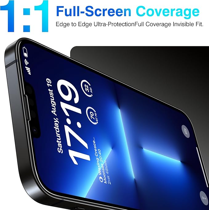 EZ-GLAZ- 4 Pack for iPhone 13 Screen Protector [6.1"] With 2 Pack Camera Lens Protector, 9H+ Hardness 12FT Military Grade Shatterproof Scratch Resistant Durable Tempered Glass Film with Flawless Fit Kit, HD Clear