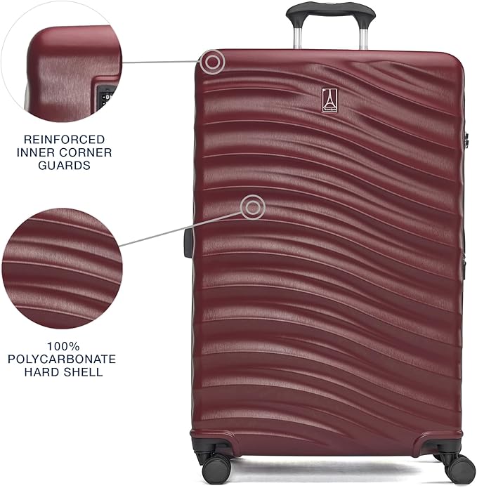 Travelpro Maxlite Air V2 Hardside Expandable Checked Luggage, 8 Spinner Wheels, Lightweight Hard Shell Suitcase, TSA lock, Cabernet, Checked Large 28-Inch