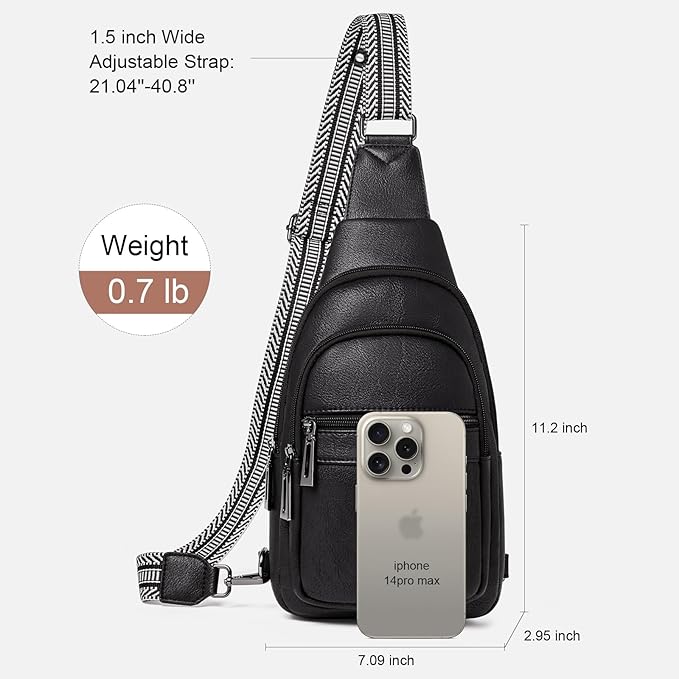 Womens Sling Bag Crossbody Bags for Women Vegan Leather Sling Backpack Daypack Fanny Pack Crossbody Purse Travel