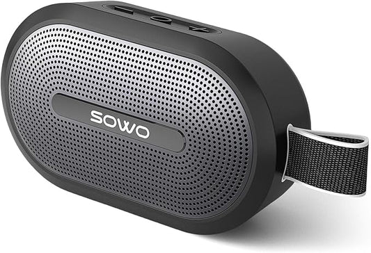 SOWO Wireless Portable Small Speaker, Ultra Magnetic Bluetooth Speaker for Golf Cart, Coverless IP67 Waterproof, 24 H Playtime, Pro Sound, Clip Hanging Design for Outdoor, Indoor - Black
