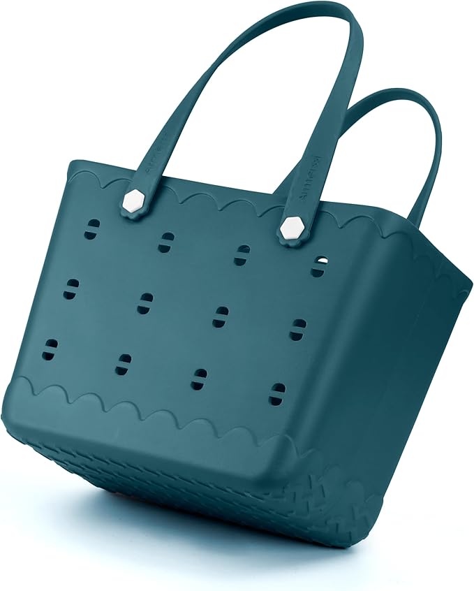 Armerssi Rubber Tote Bag For Women Large Rubber Beach Bag Waterproof Washable Handbag Durable Tote Bag Beach Swimming Travel