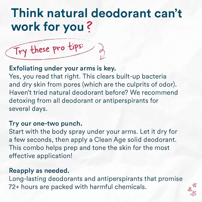 Aluminum Free Deodorant & Body Spray for Whole Body - 3 Pack 4oz ea - Citrus, Fresh and Sandalwood - Clean Deodorant and Body Spray for Teen Boys and Girls - With AHA Fights Body Acne