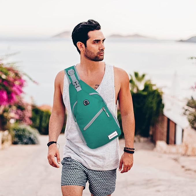 ZOMAKE Sling Bag,Small Crossbody Sling Backpack,Water Resistant Shoulder Daypack for Travel,Anti Thief Chest Bag for Hiking(Army Green(New))