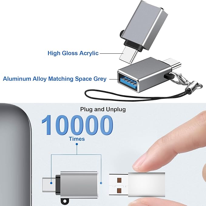 USBC to USB Adapter 8 Pack,Type C to USB Adapter,USB C Converter,USBC to USBA Cable Converter for iPhone 16 15 14,MacBook,iPad Pro,Galaxy S24 S23 S22,4 Color