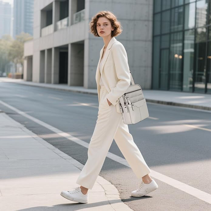 Leather Messenger Bag for Men, Small Leather Sling Shoulder Bag Messenger Pack for Men, Man Purse