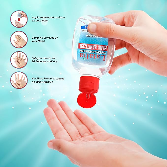 Mini Hand Sanitizer | Pack of 1 Unscented Hand Sanitizer Travel Size with 80% Alcohol, Pocket-Friendly, Quick-Dry, Moisturizing & Everyday Clean Hands (55ml & 1.85 fl. oz)
