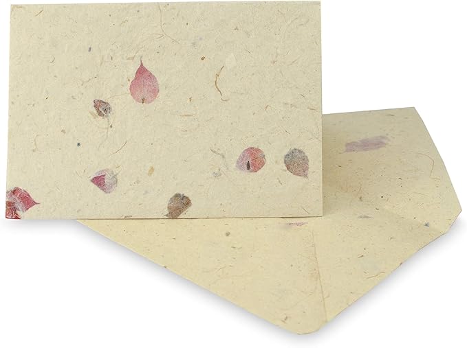 Kathmandu Valley Co. Nepali Cherish Greeting Card & Envelope Deluxe Box Set with Handmade Lokta Paper from Nepal, 25 Cards (Bougainvillea)