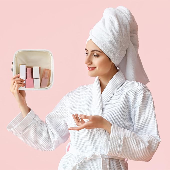 Kacctyen 12 Pcs Mini Makeup Bag Nylon Small Pouch for Purse Mini Square Nylon Pouch with Zipper Small Cosmetic Travel Makeup Bag Purse Organizer for Women (White Color,Translucent)
