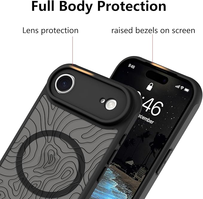 KANGHAR Case Compatible with iPhone Air Curly Line Pattern [Compatible with Magsafe] Cute Spiral Ripples Protective Magnetic Case for Girls Women Men 6.5"