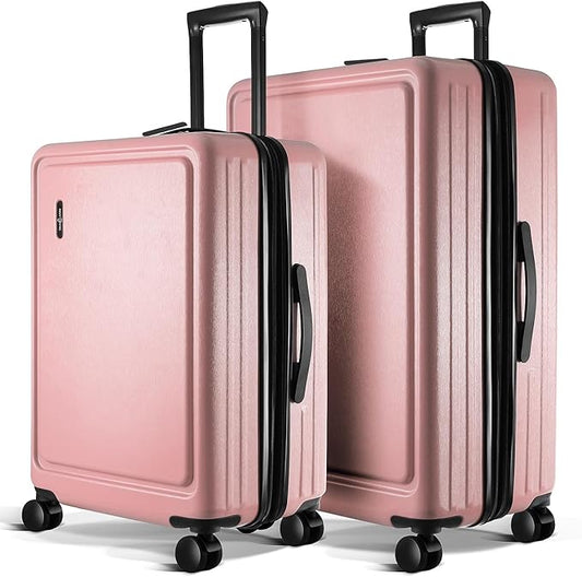 Luggage Sets 2 Piece, 24 Inch Suitcase and 28 Inch Luggage with Spinner Wheels, Durable Hard Shell Suitcase Set, Expandable Travel Suitcases with Wheels, Pink