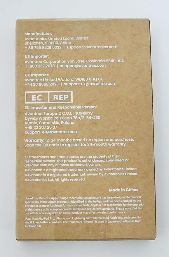 Avantree Resolve (Large) – Wired Open-Ear Earbuds w/Mic & Over-Ear Hook, for Seniors & Men w/Large Ears, Great for Office, Outdoor & Home, Lightning Connector