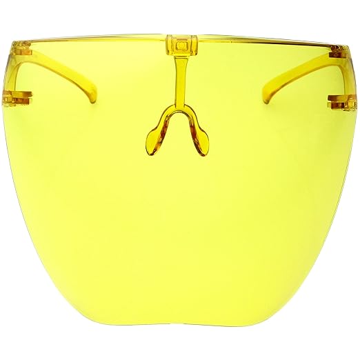 zeroUV - Protective Face Shield Full Cover Visor Glasses/Sunglasses (Anti-Fog/Blue Light Filter) (Yellow)