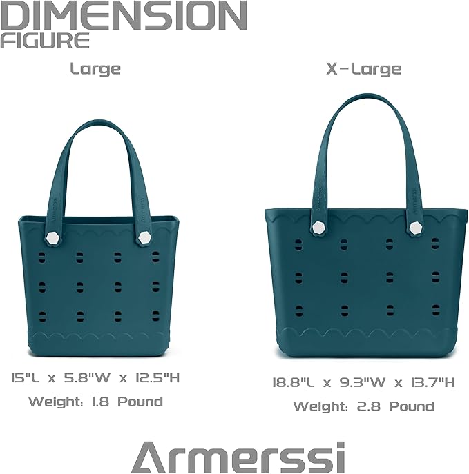Armerssi Rubber Tote Bag For Women Large Rubber Beach Bag Waterproof Washable Handbag Durable Tote Bag Beach Swimming Travel