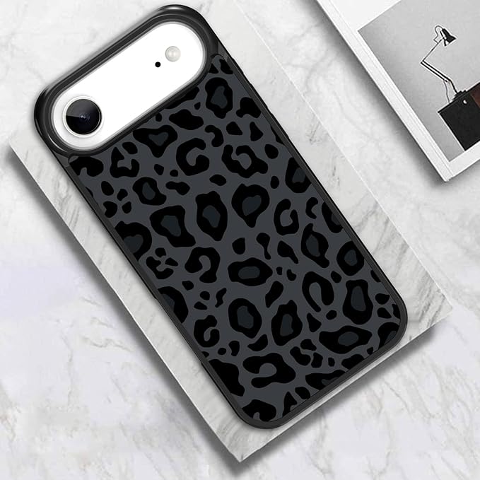 KANGHAR Case Compatible with iPhone Air,Black Leopard Design,Tire Texture Non-Slip +Shockproof Rugged TPU Protective Case for iPhone Air 6.5 Inch