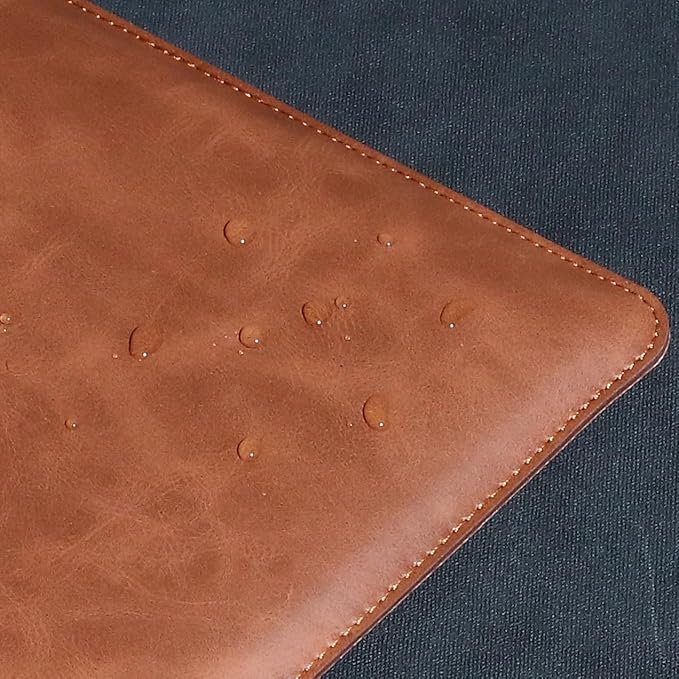 Leather Laptop Sleeve 13 Inch Compatible with MacBook Air M4 M3 M2 M1 2025-2018＆MacBook Pro M2 M1 2025-2016,Wear-Resistant and Scratch-Resistant Protective Case Cover,Brown