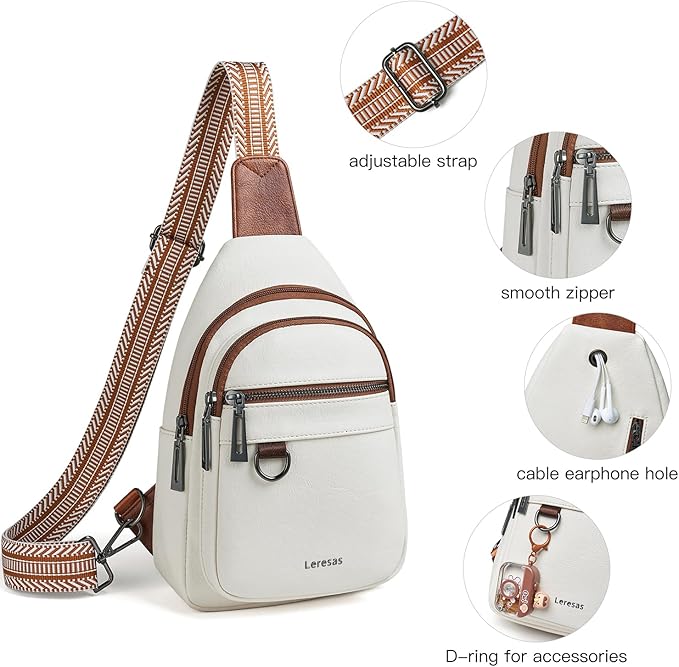 7L Sling Bag for Women Men Vegan Leather Crossbody Bags Fanny Pack Purse Backpack Over Shoulder Bag Travel Anti Theft