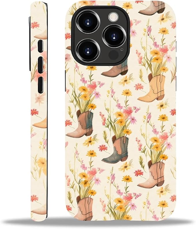 Case for iPhone 15 Pro,Western Cowgirl for Woman Men Full Body Protective Cover Shockproof 2 in 1 Silicone + Hard PC Case for iPhone 15 Pro