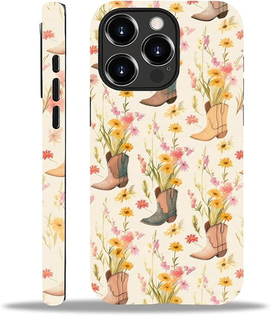 Case for iPhone 15 Pro,Western Cowgirl for Woman Men Full Body Protective Cover Shockproof 2 in 1 Silicone + Hard PC Case for iPhone 15 Pro
