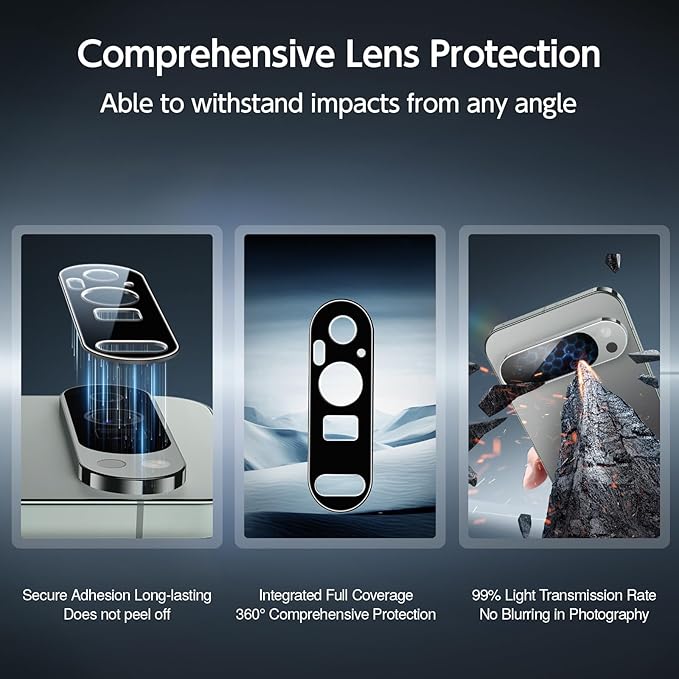 SMARTDEVIL [3+1 Pack Screen Protector For Google Pixel 9 Pro With Camera Lens Protector, Finger Print Reader Compatible, Clear 9H Tempered Glass Film, Fast & Easy Installation, Alignment Frame