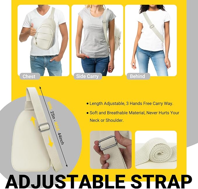 Crossbody Bags for Women, Sling Bag for Men, Small Hiking Backpack Anti Theft Lightweight for Outdoors Travel (M, Beige)