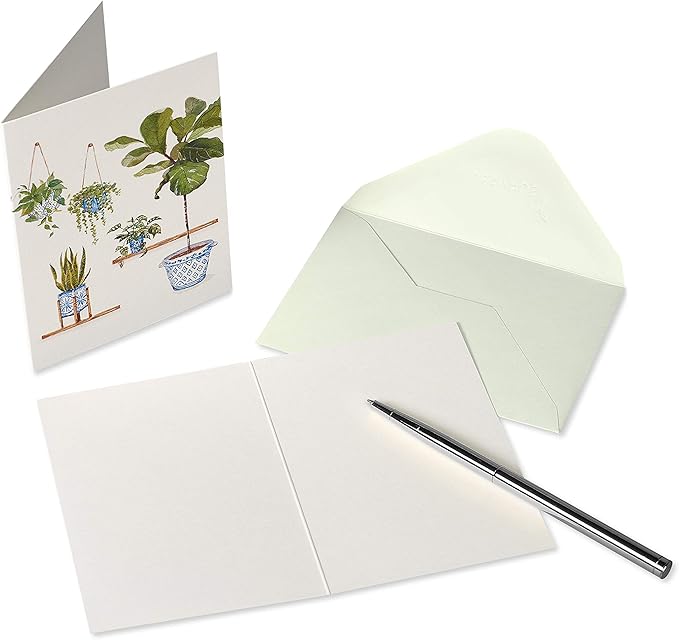 Papyrus Blank Cards with Envelopes, Indoor Garden (14-Count)