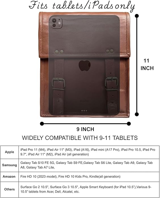 RUSTIC TOWN Leather Satchel iPad Tablet Bag - Leather Saddle Bag Purse - Small Shoulder Bag for Men and Women