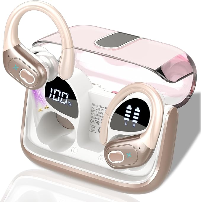 AI Translation Earbuds Real Time, 164 Language Translator Earbud 3-in-1 Bluetooth 5.4 Translator Earbuds with 6 Translation Modes, 75H Translators Headphones with APP for Travel Business, Rose Gold