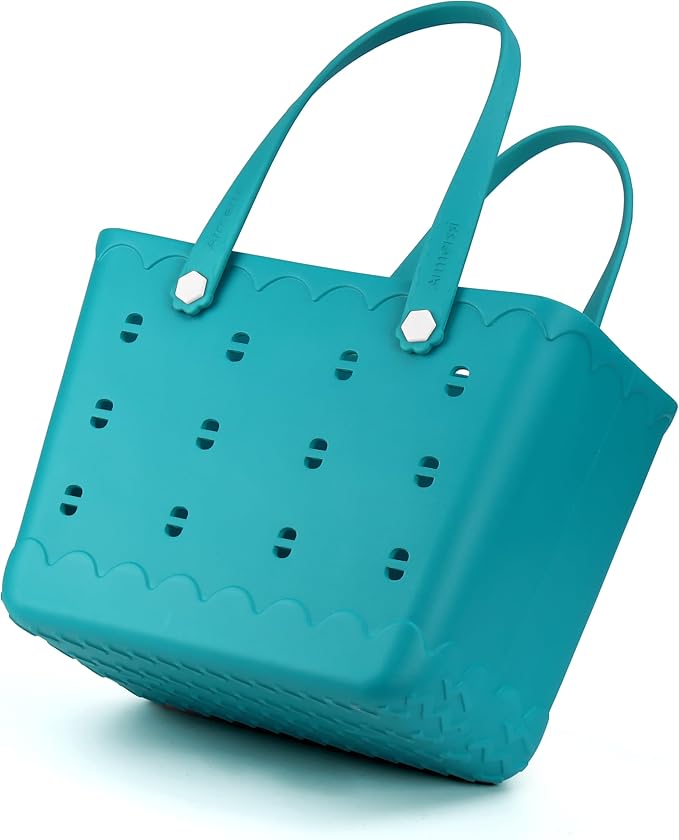 Armerssi Rubber Tote Bag For Women Large Rubber Beach Bag Waterproof Washable Handbag Durable Tote Bag Beach Swimming Travel